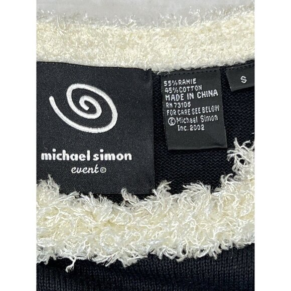 Michael Simon Womens Small Snowflake Sweater Winter Neck Sleeve Trim White - Picture 7 of 7